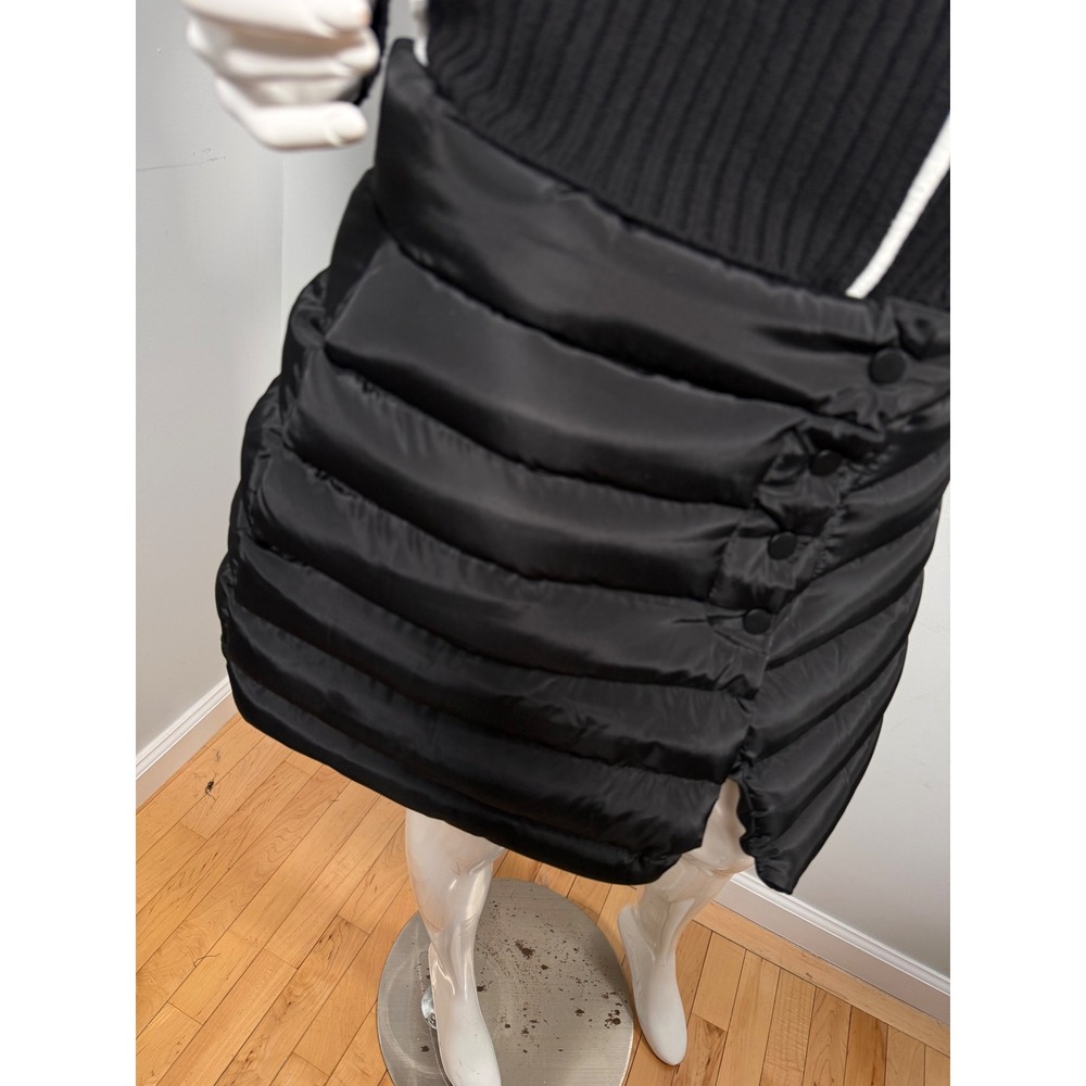 Micas Solid Button Up Puffer Mini Skirt Black siz… - image 8